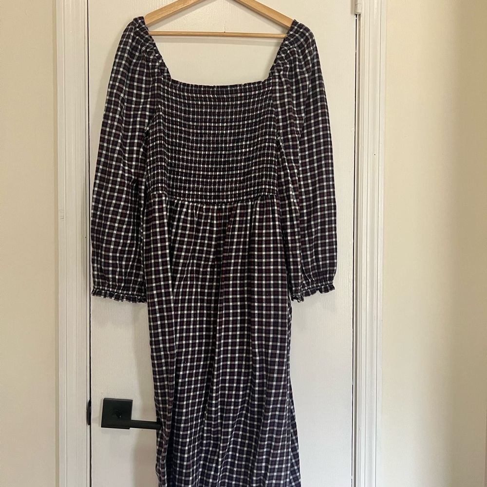 J.crew flannel smock dress size xl.